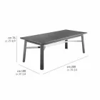 Trädgårdsmatbord i naturligt eller svart trä, italiensk lyx - Suzana Viadurini