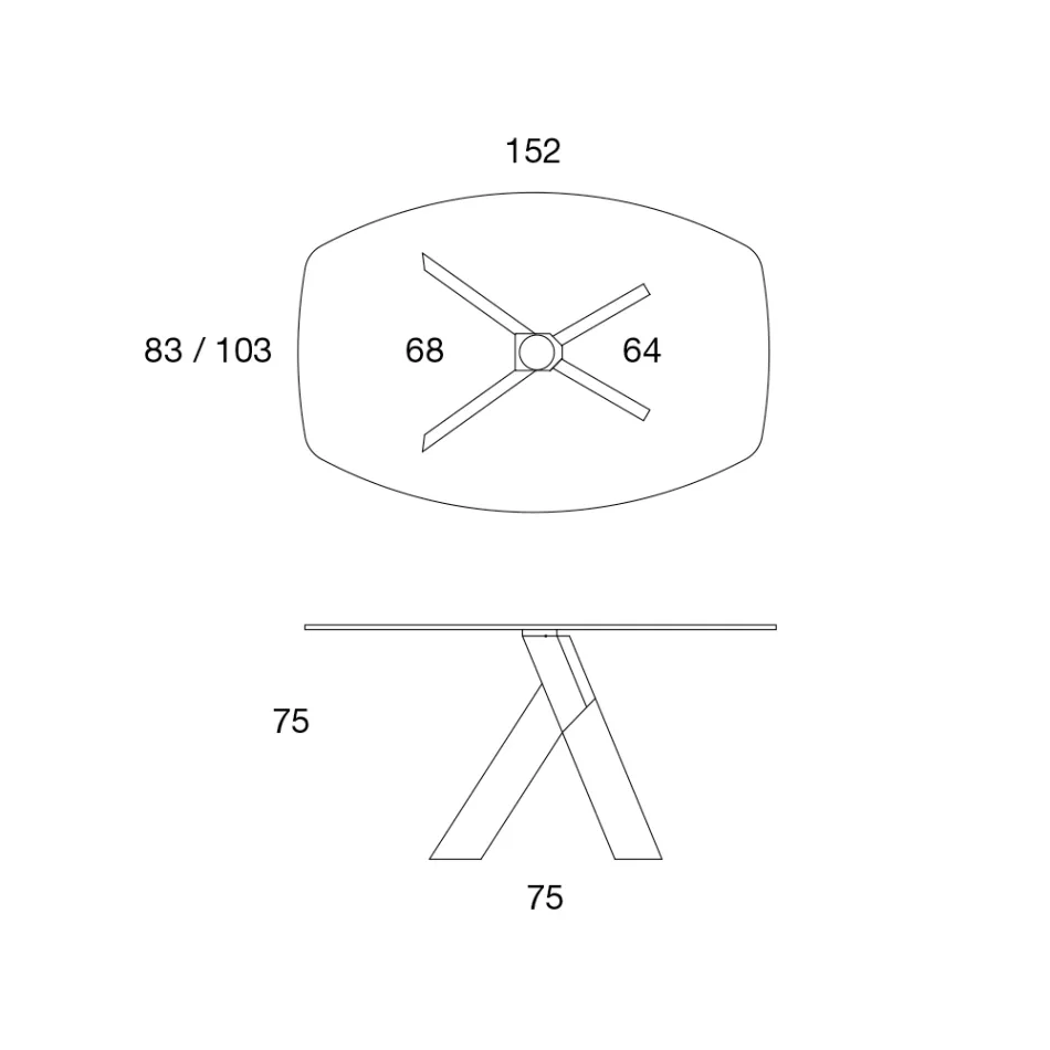 Vardagsrum Matbord Glasskiva och träben - Botanisk Viadurini