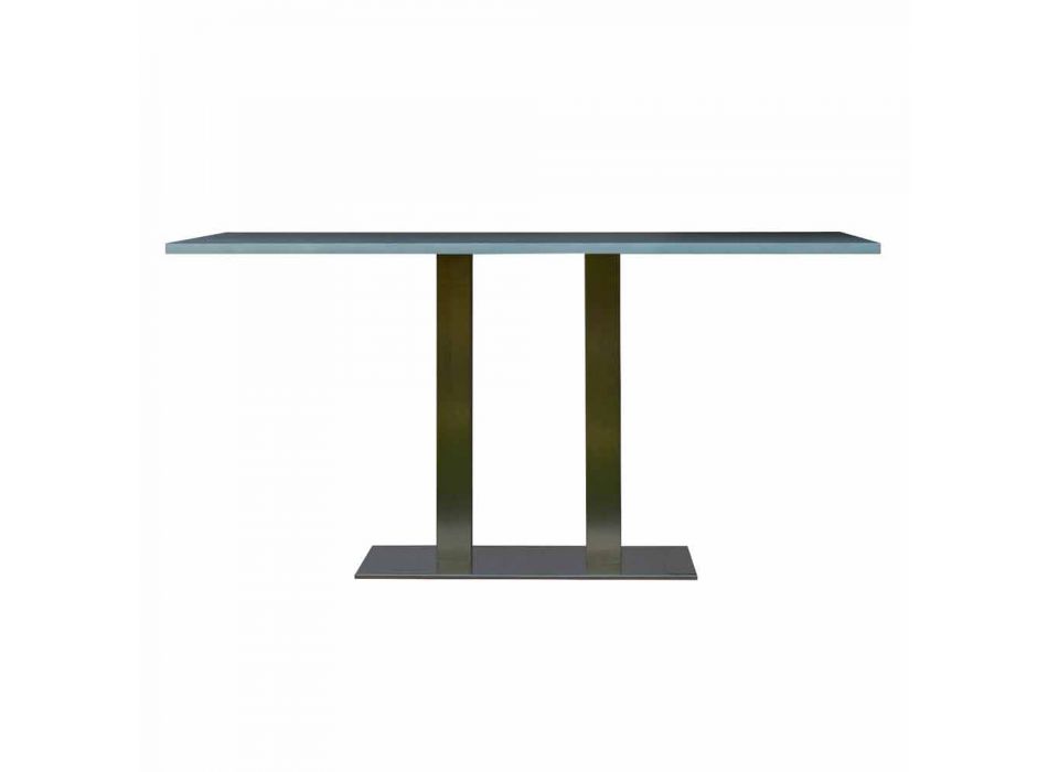 Design matbord med laminerad sten topp, 160x90cm, Newman Viadurini