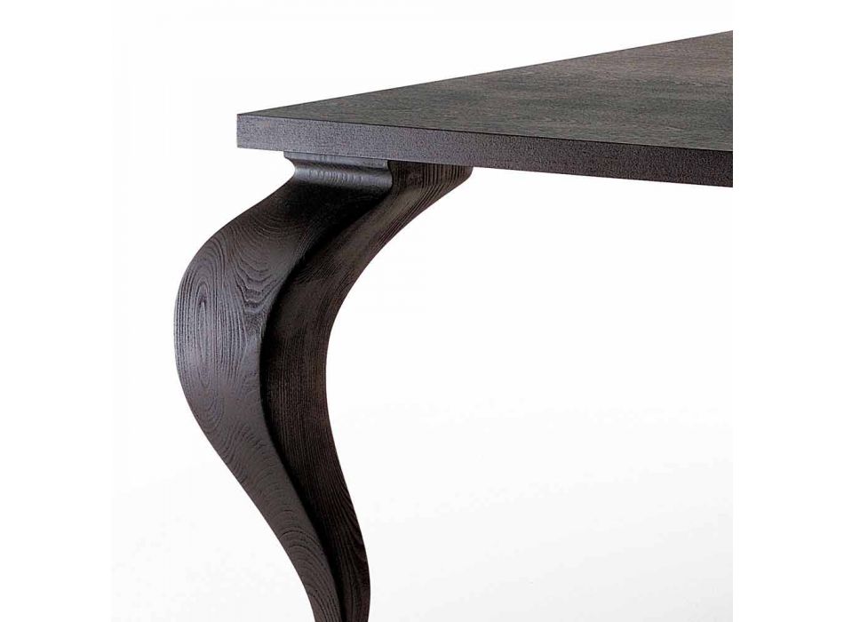 Matbord lyxig design i massivt trä, tillverkade i Italien, tråd Viadurini