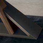 Designmatbord i metallskiva i Canaletto valnöt - Zorato Wood Viadurini