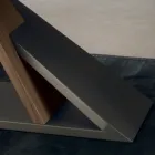 Designmatbord i metallskiva i Canaletto valnöt - Zorato Wood Viadurini