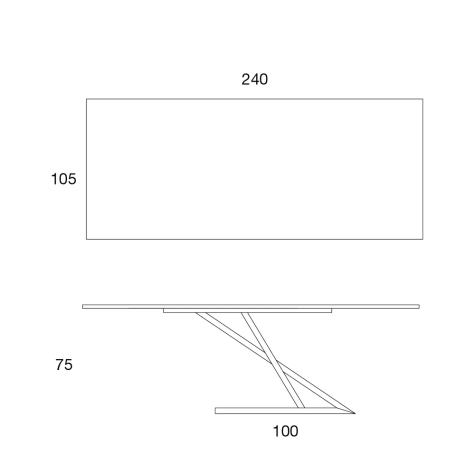 Designmatbord i metallskiva i Canaletto valnöt - Zorato Wood Viadurini