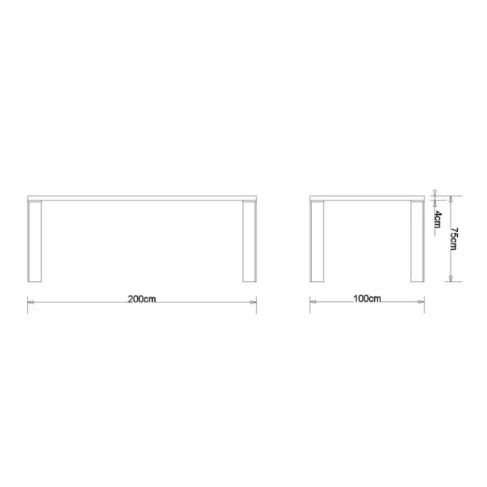 Design matbord i naturlig valnötdesign, L200xP100cm, Yvonne Viadurini