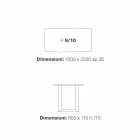 Matbord modern design 100x200 cm i trä och metall växt Viadurini