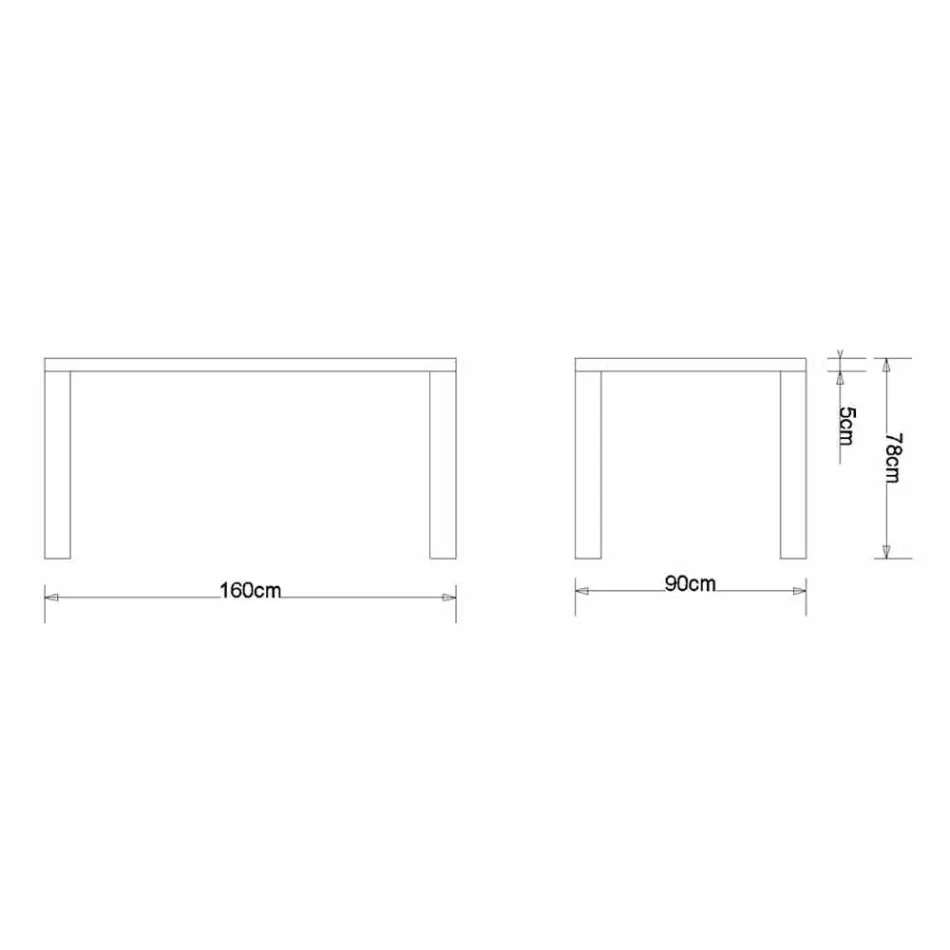 Modernt design matbord i massiv ek, L160xP90cm, Loran Viadurini