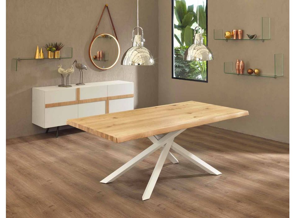 Design matbord i trä och metall tillverkat i Italien - skeppare Viadurini