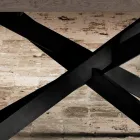 Design matbord i ek och metall gjord i Italien Oncino Viadurini