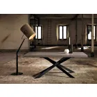 Design matbord i ek och metall gjord i Italien Oncino Viadurini