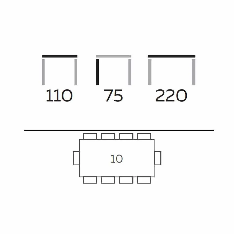 Design matbord i rökt glas och oljad ask tillverkad i Italien - Croma Viadurini