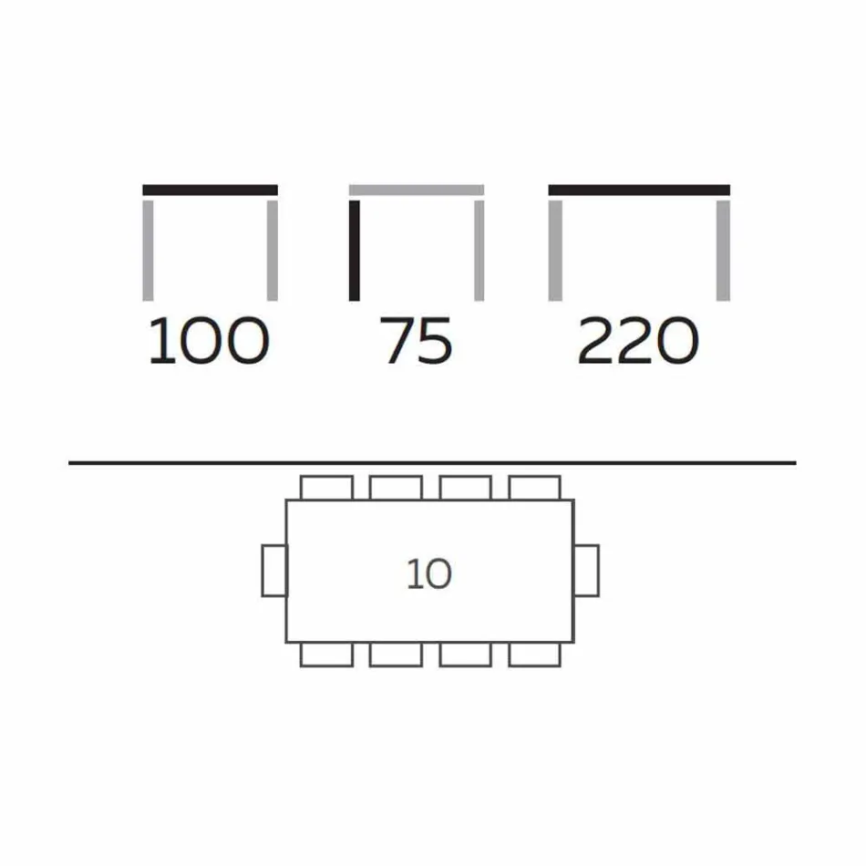 Matbord för modern design i Gres och Ash tillverkad i Italien - Charol Viadurini