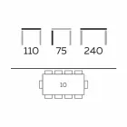 Matbord för modern design i Gres och Ash tillverkad i Italien - Charol Viadurini