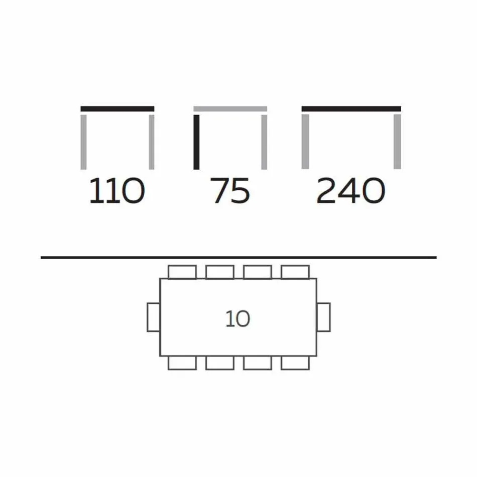 Matbord för modern design i Gres och Ash tillverkad i Italien - Charol Viadurini