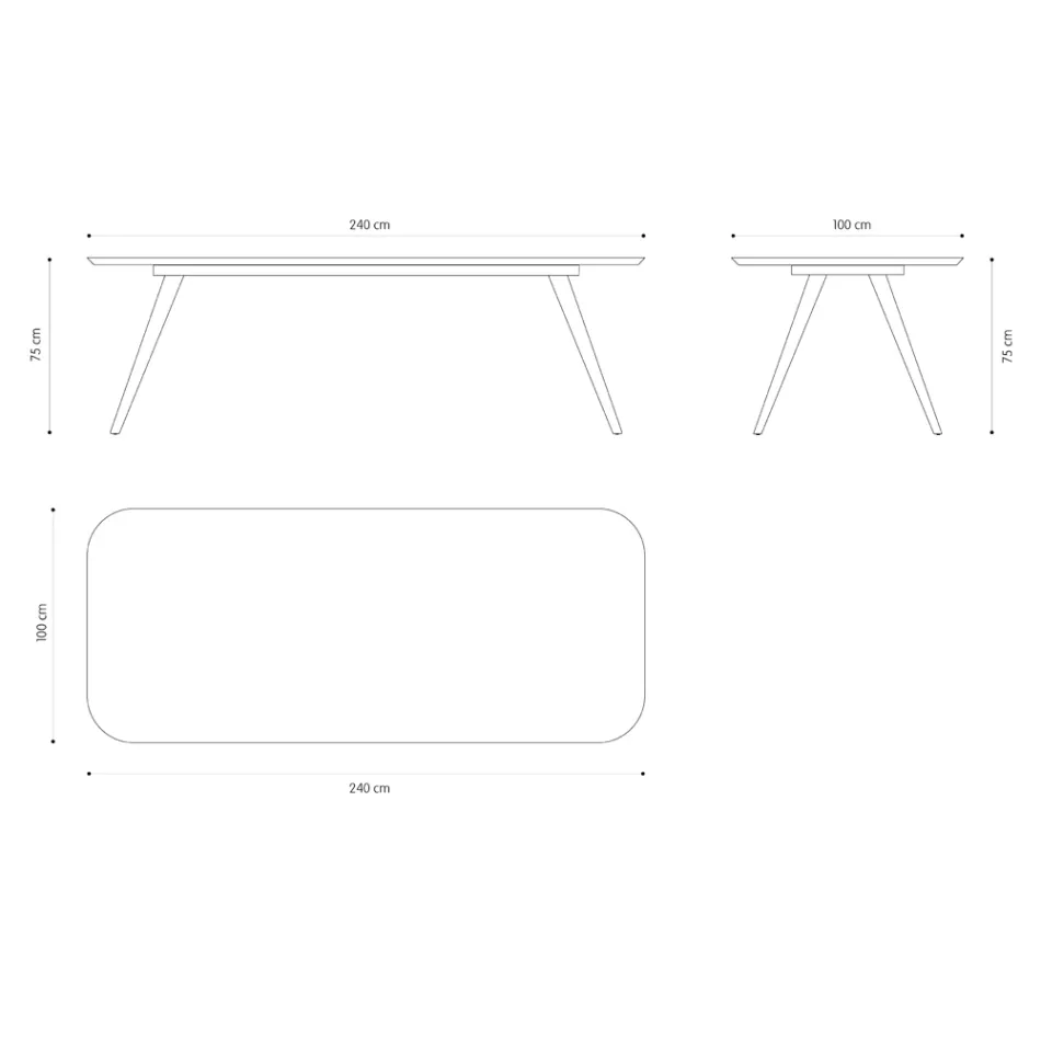 Kvalitetsmatbord med askskiva Tillverkat i Italien - Ulma Viadurini