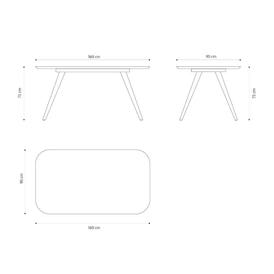 Kvalitetsmatbord med askskiva Tillverkat i Italien - Ulma Viadurini