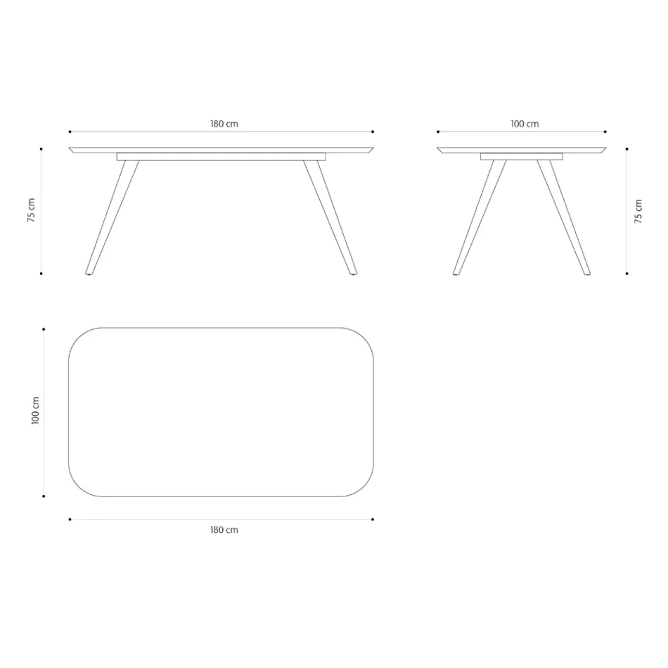 Kvalitetsmatbord med askskiva Tillverkat i Italien - Ulma Viadurini