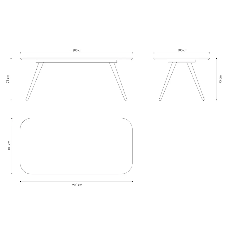 Kvalitetsmatbord med askskiva Tillverkat i Italien - Ulma Viadurini