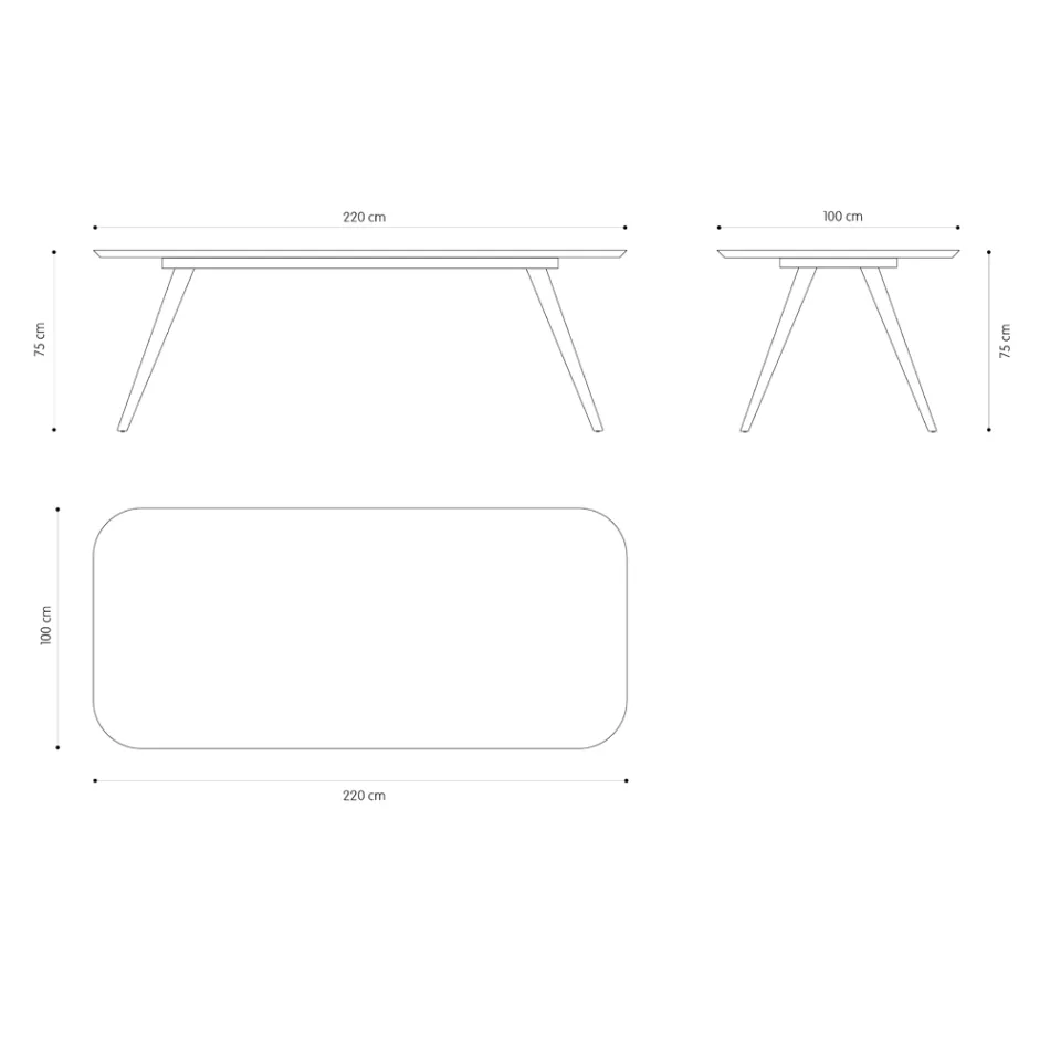 Kvalitetsmatbord med askskiva Tillverkat i Italien - Ulma Viadurini