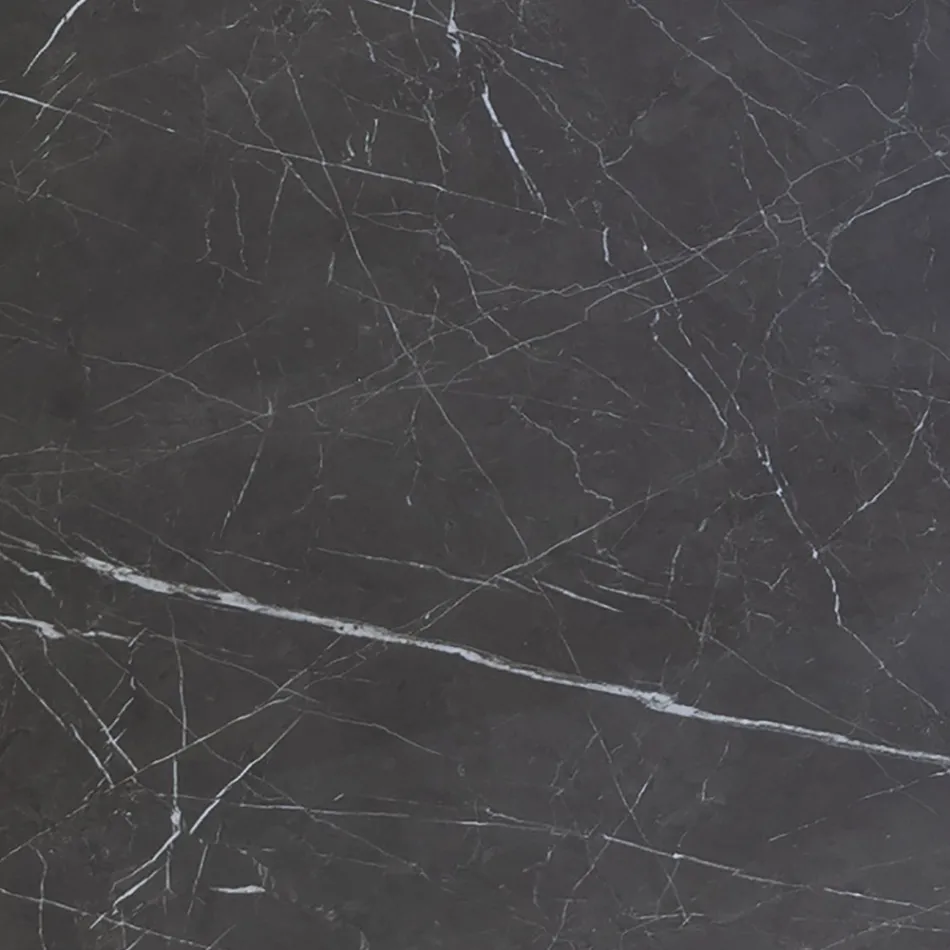 Elliptiskt matbord i stål och polerad keramik Florim - Gelsino Viadurini