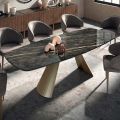 Fast matbord med keramisk fatskiva Made in Italy - Glasögon