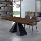 Fanerat matbord med stålfot Tillverkat i Italien - Dalmatisk Viadurini