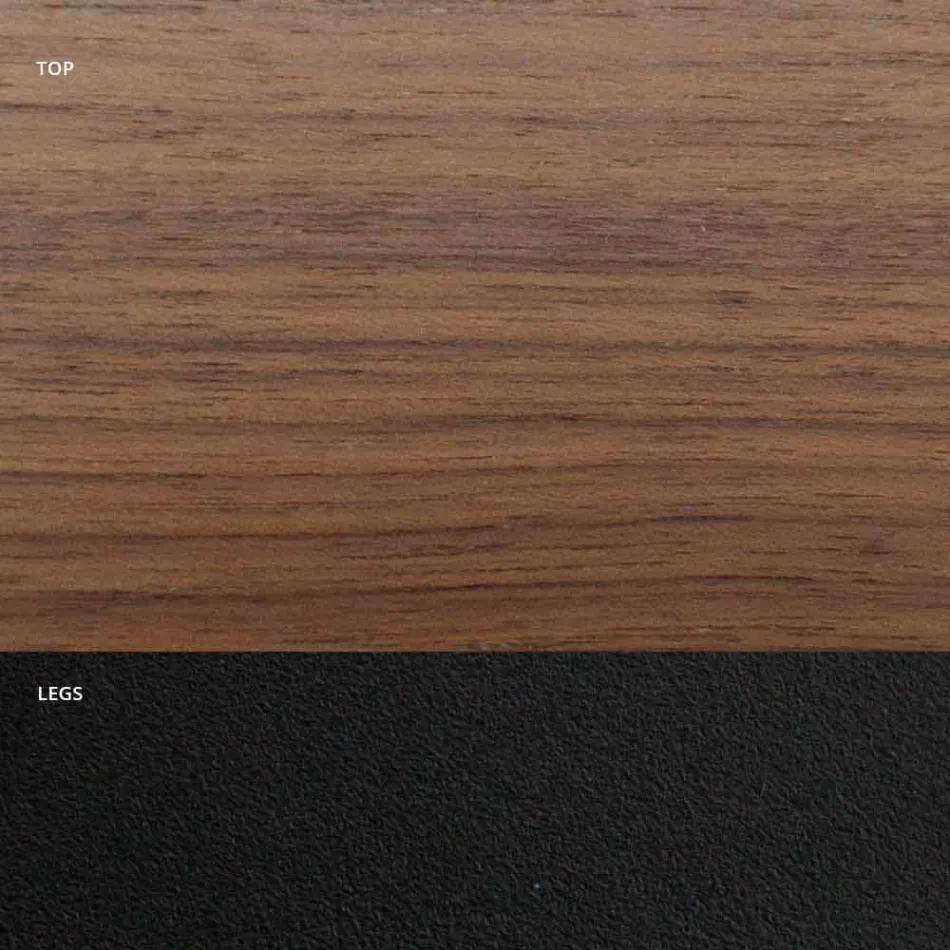 Fanerat matbord med stålfot Tillverkat i Italien - Dalmatisk Viadurini