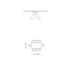 Fanerat matbord med stålfot Tillverkat i Italien - Dalmatisk Viadurini