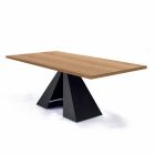 Fanerat matbord med stålfot Tillverkat i Italien - Dalmatisk Viadurini