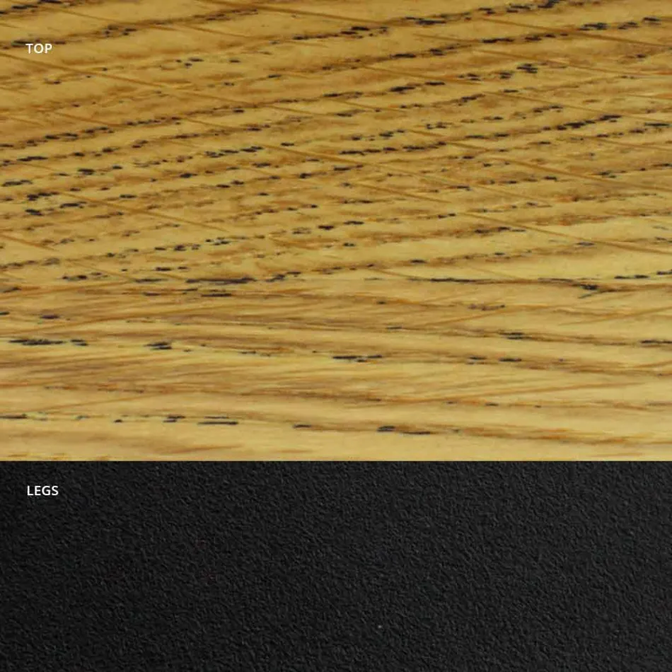 Fanerat matbord med stålfot Tillverkat i Italien - Dalmatisk Viadurini