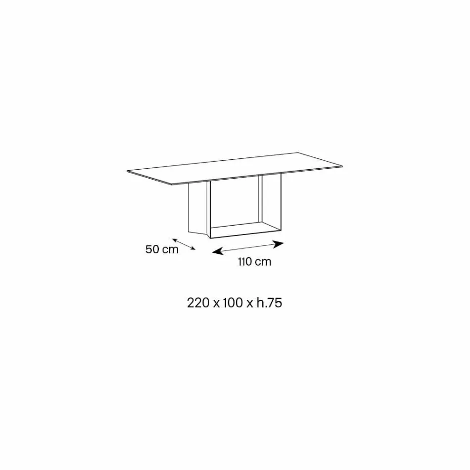 Emperador Keramik- och bronsmetallbord i Italien - Mörkbrunt Viadurini