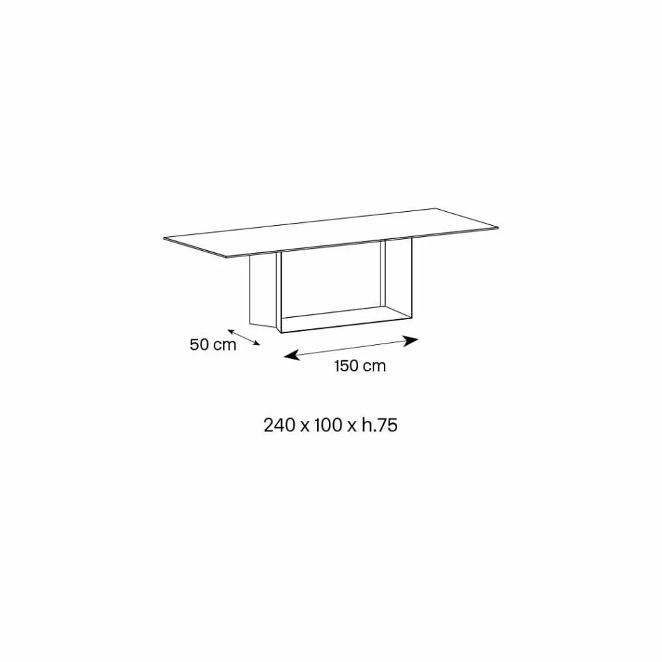 Emperador Keramik- och bronsmetallbord i Italien - Mörkbrunt Viadurini
