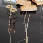 Matbord i Florim Thunder Night polerad keramik och stål - Medunotav Viadurini