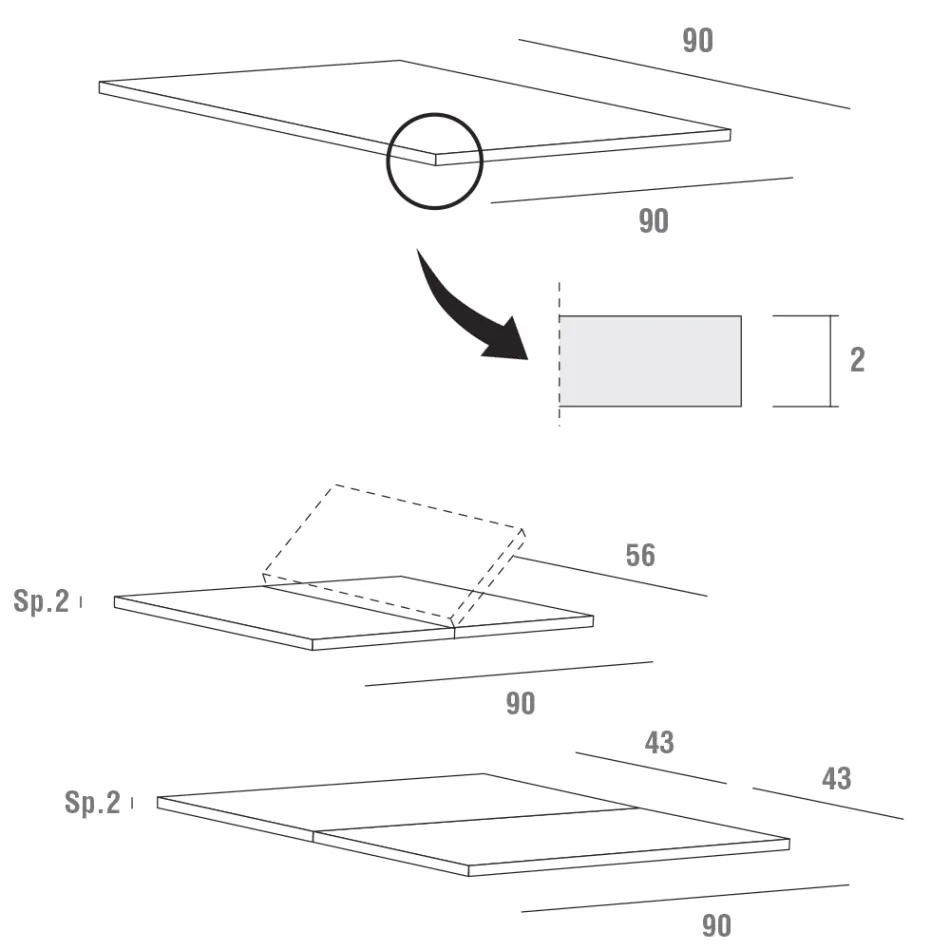 Fenix matbord förlängbart upp till 232 Tillverkat i Italien - Bayern Viadurini