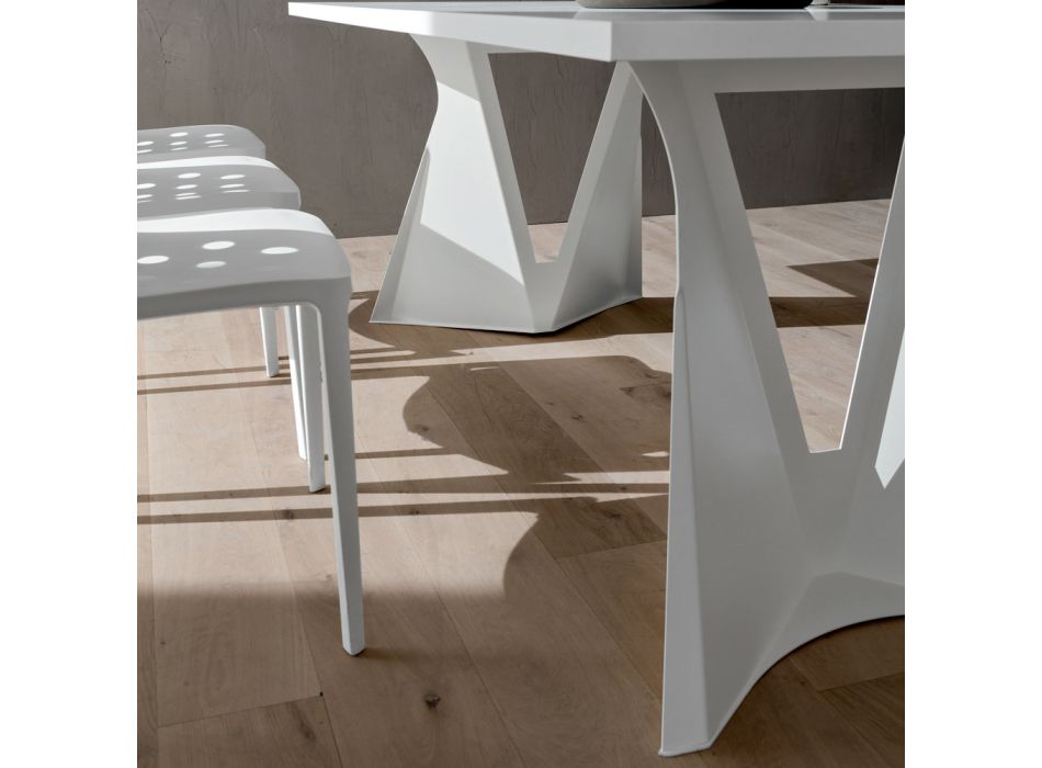 Matbord i Fenix och målad metall Tillverkat i Italien - Dotto Viadurini