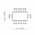 Matbord i Grå Fenix och Lackat Stål Tillverkat i Italien - Settimmio Viadurini