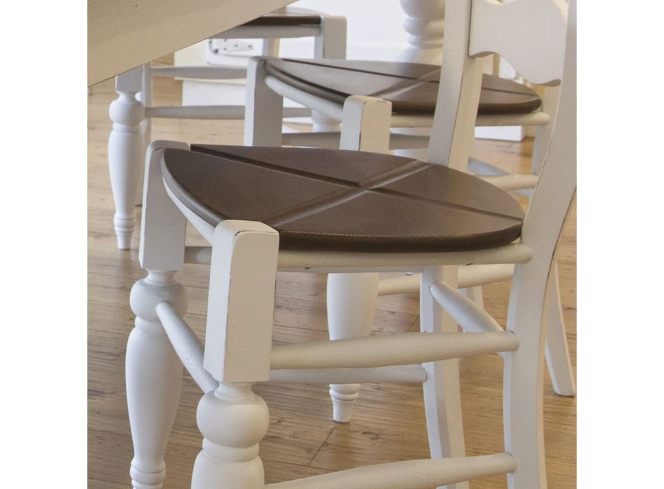 Ash matbord och 4 stolar ingår Tillverkat i Italien - Rafael Viadurini