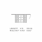 Svartmålad askmatbord tillverkat i Italien - Sabatino Viadurini