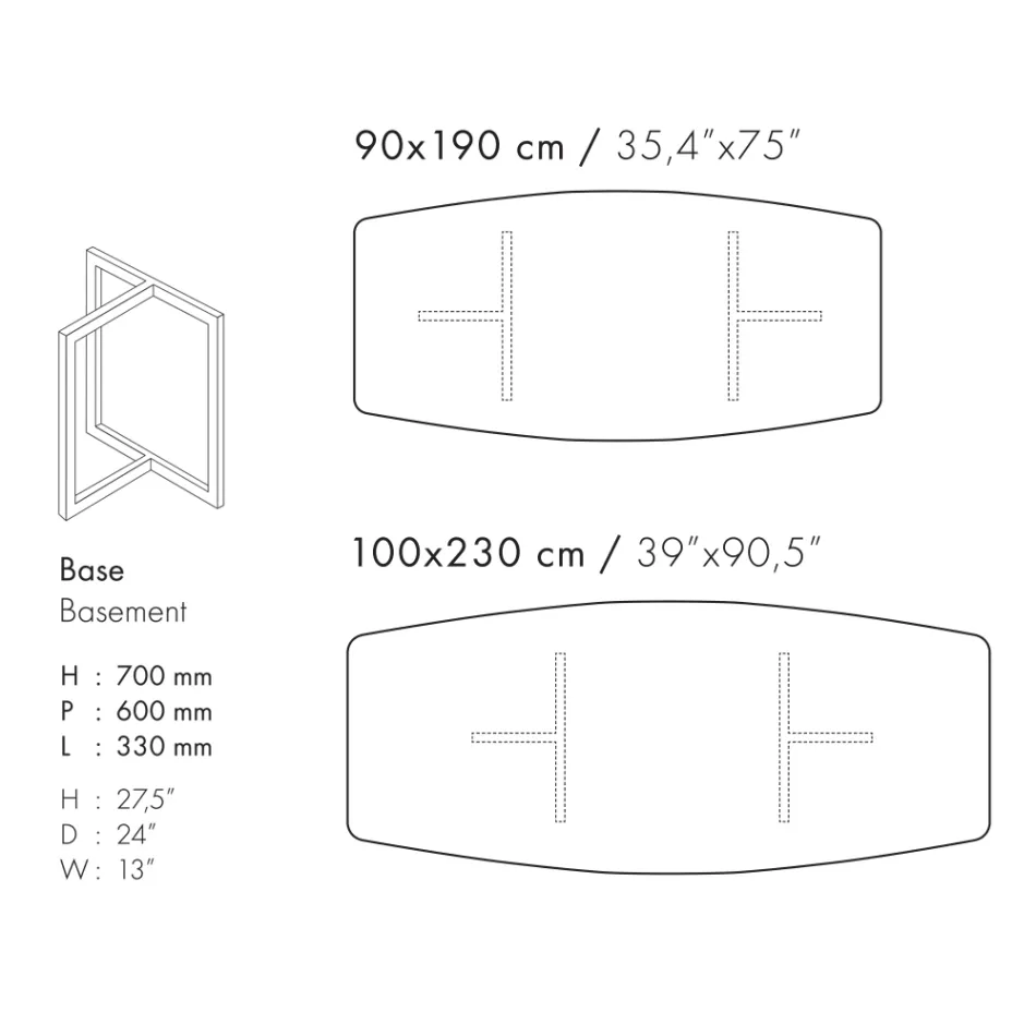 Matbord i porslin stengods och metall Tillverkat i Italien - Emilio Viadurini