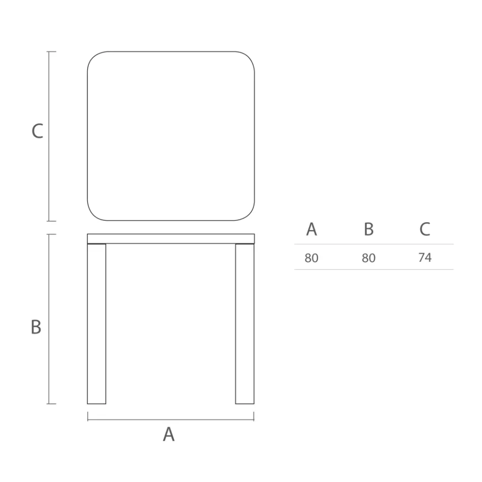 Hpl matbord med ben i polyeten Tillverkat i Italien - Glen Viadurini