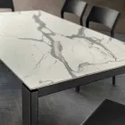 Matbord i Hpl Marble Effect och lackerad metall tillverkad i Italien - Jupiter Viadurini