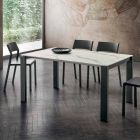 Matbord i Hpl Marble Effect och lackerad metall tillverkad i Italien - Jupiter Viadurini