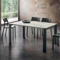 Matbord i Hpl Marble Effect och lackerad metall tillverkad i Italien - Jupiter