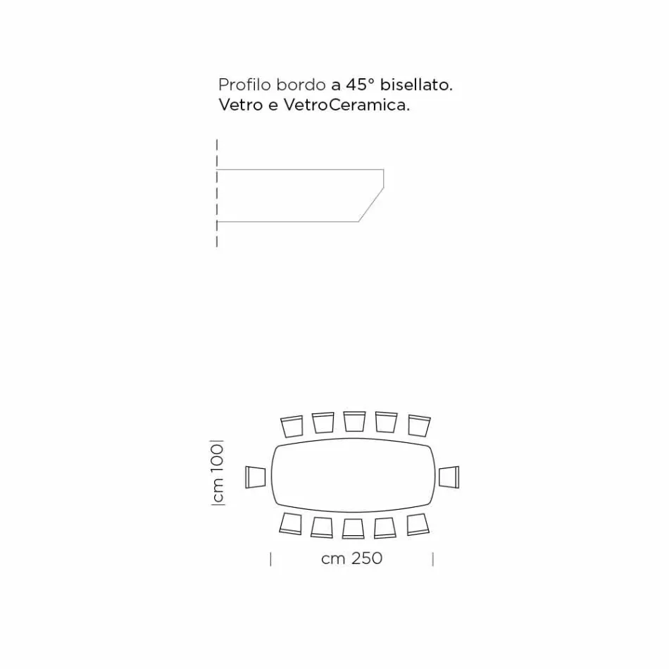 Matbord i hypermarmor och stål Tillverkat i Italien, hög kvalitet - Ezzellino Viadurini