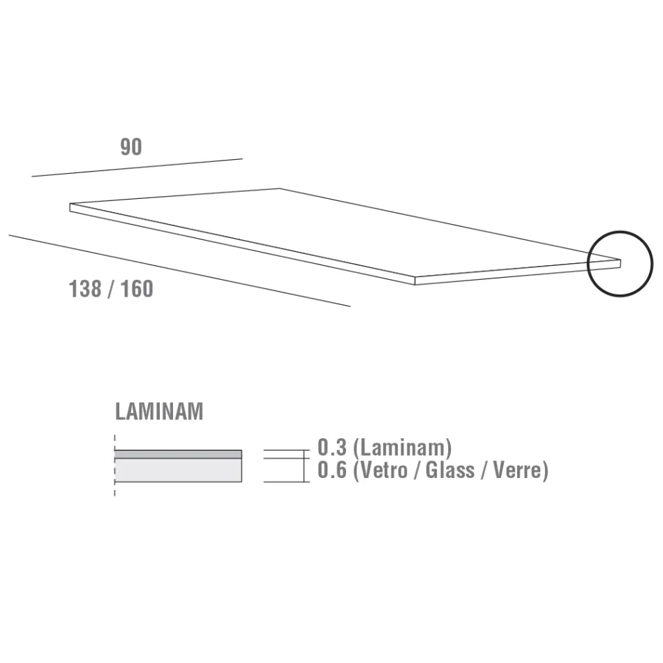 Matbord i Laminam med aluminiumstruktur Tillverkat i Italien - Bayern Viadurini
