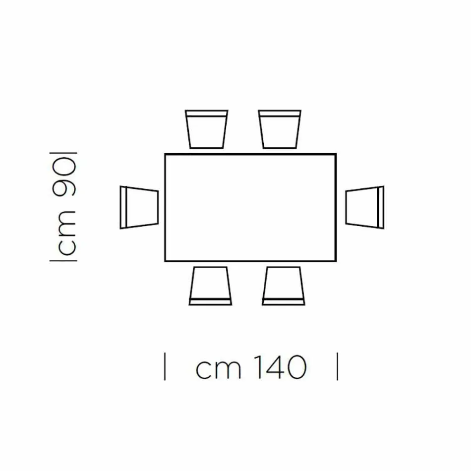 Matbord i HPL Laminat och Fine Made in Italy Steel - Settimmio Viadurini