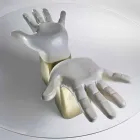 trä matbord med glasskiva, tillverkade i Italien, Bartolo Viadurini