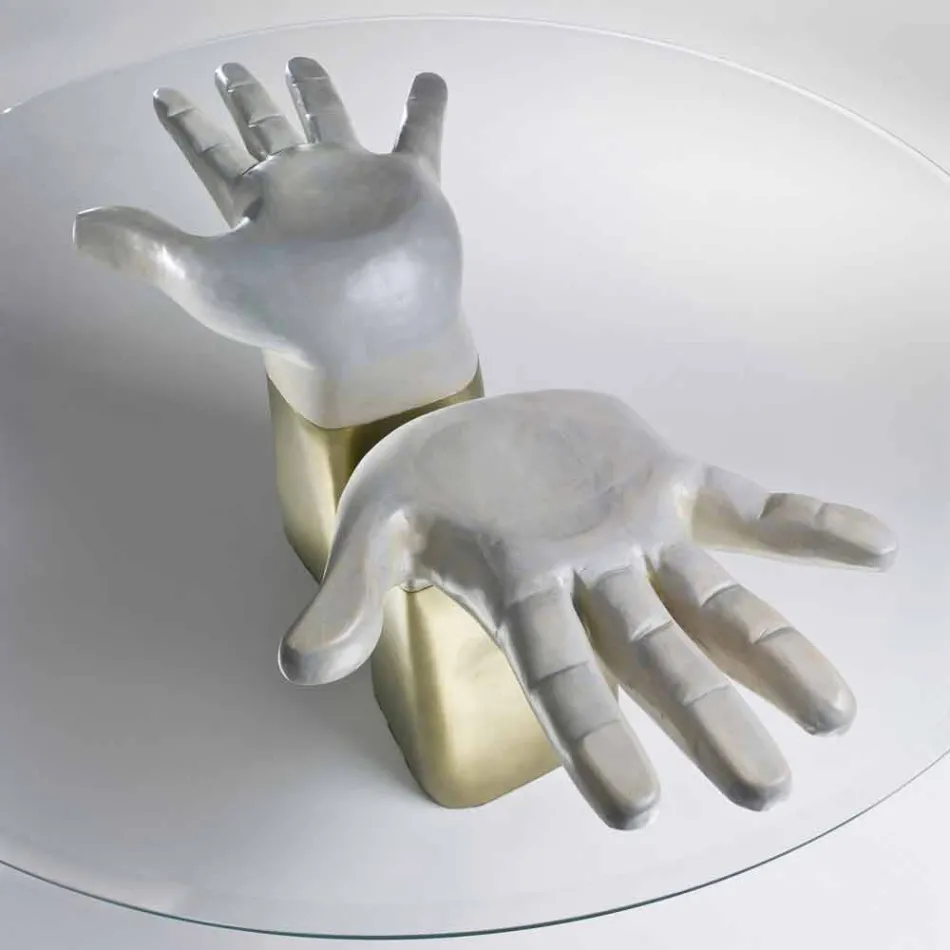 trä matbord med glasskiva, tillverkade i Italien, Bartolo Viadurini