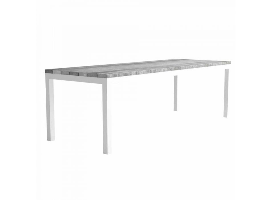 Modern design utomhus trä och aluminium matbord - Ganges Viadurini