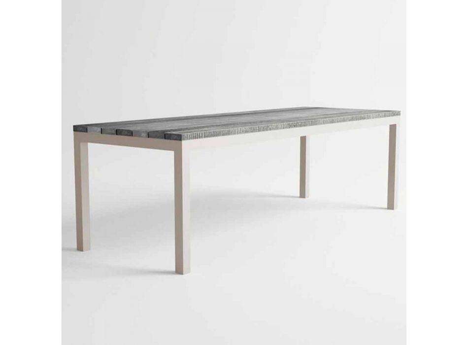 Modern design utomhus trä och aluminium matbord - Ganges Viadurini