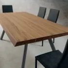 Matbord i trä och aluminium Tillverkat i Italien, Precious - Lingotto Viadurini